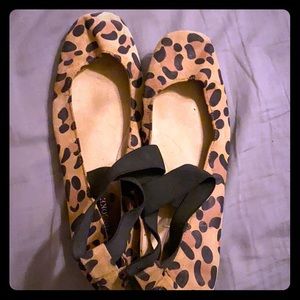 Audrey Brooke Leopard Ballet Flats